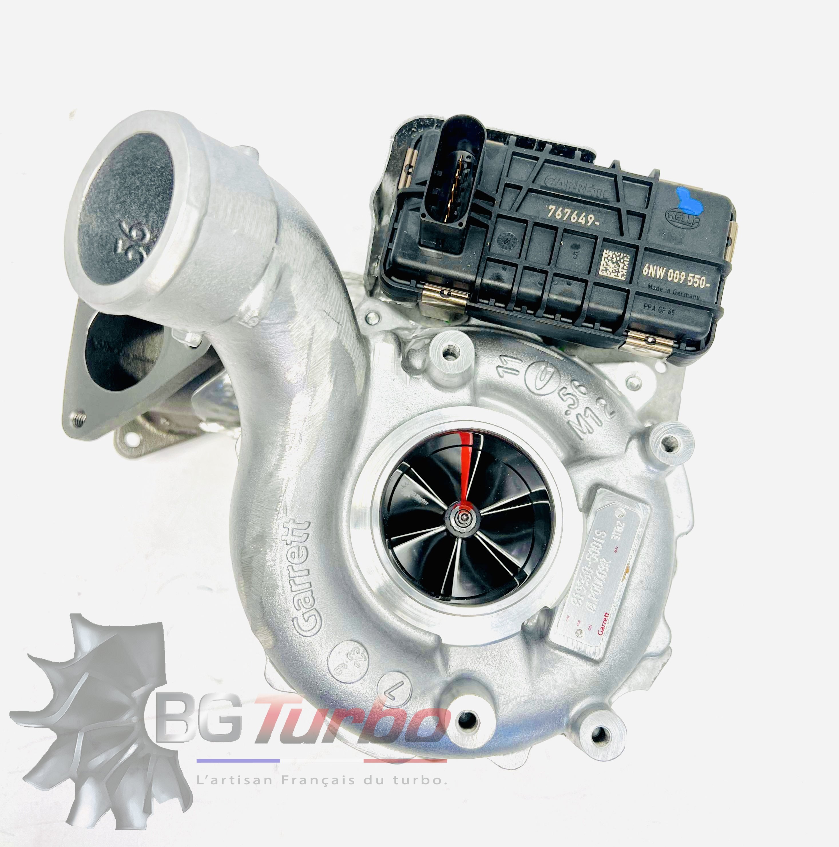 TURBO - HYBRIDE -  NEUF OE PRÉPARÉ EN FRANCE  - STAGE1 - 0 - 6+6 pales - MFS PERFORMANCE 2594
Diamètre admission - Ind : 44,5 mm / Exd : 59,48 mm / Angle : 30°
